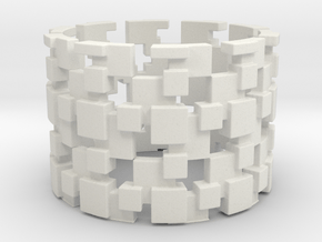Borg Cube Ring Size 13 in White Natural Versatile Plastic