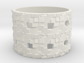 Puzzle Box Ring Size 10 in White Natural Versatile Plastic