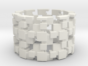 Tilt Cubes Ring Size 12 in White Natural Versatile Plastic