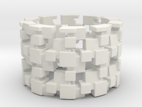 Tilt Cubes Ring Size 8 in White Natural Versatile Plastic