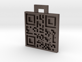 QRCode -- Test  Contents in Polished Bronzed Silver Steel