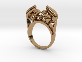Squirrel Ring in Polished Brass