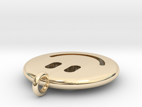 Happy Face Emoticon Charm Smiley in 14K Yellow Gold