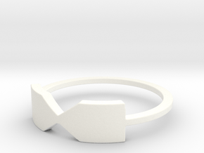 Thin Bowtie ring in White Processed Versatile Plastic