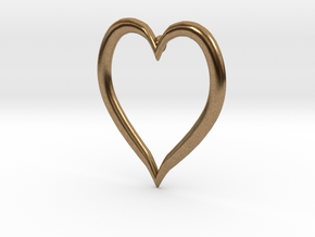 Heart Earring in Natural Brass