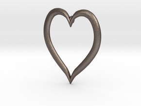 Heart Earring in Polished Bronzed Silver Steel