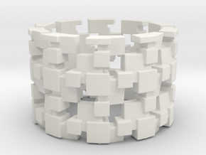 Tilt Cubes Ring Size 13 in White Natural Versatile Plastic