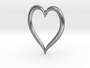 Heart Earring in Natural Silver