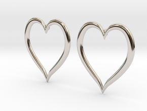 Heart Earrings in Platinum
