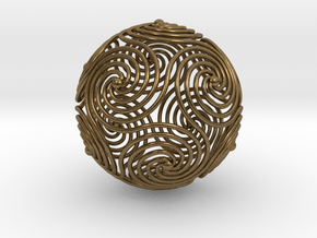 Spiraling Icosahedron in Natural Bronze