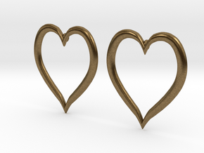 Heart Earrings in Natural Bronze