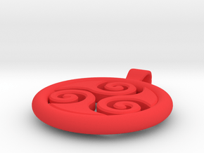 Big Triskell Negative Hole Pendant in Red Processed Versatile Plastic