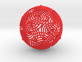 Spiraling Icosahedron in Red Processed Versatile Plastic