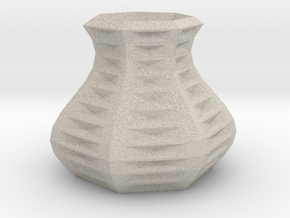 Squat Vase in Natural Sandstone