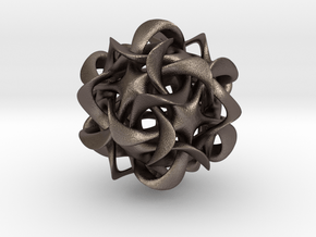 Dodecahedron VI, large in Polished Bronzed Silver Steel