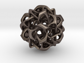 Dodecahedron IV, large in Polished Bronzed Silver Steel