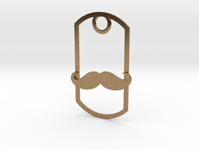 Movember dog tag in Natural Brass