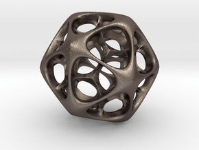 Icosahedron IV, large in Polished Bronzed Silver Steel