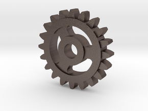 Involute Gear M1 T20 in Polished Bronzed Silver Steel