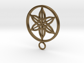 flower pendant in Natural Bronze