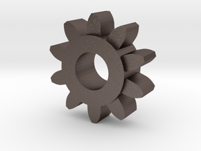 Involute Gear M1 T10 in Polished Bronzed Silver Steel