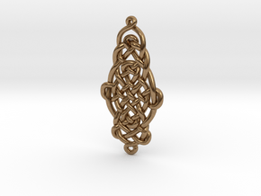 Raindrop Celtic Knot Pendant 20mm in Natural Brass