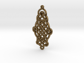 Raindrop Celtic Knot Pendant 20mm in Natural Bronze
