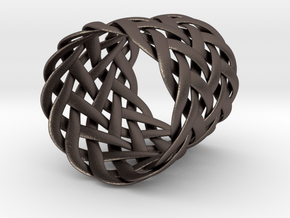 Joyce's Tapered Ring in Polished Bronzed Silver Steel