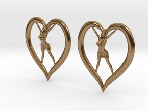 Joyful In Heart Earrings (wearing skirt) in Natural Brass