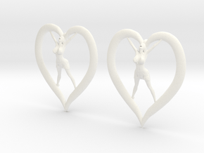 Joyful In Heart Earrings (wearing skirt) in White Processed Versatile Plastic