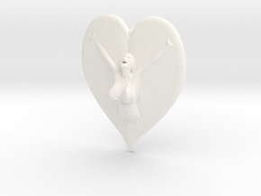 Joyful In Heart Pendant in White Processed Versatile Plastic