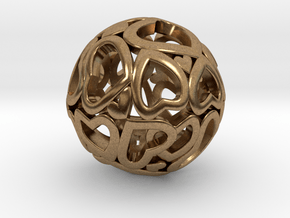 Heartball 20mm in Natural Brass