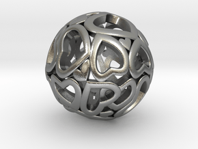 Heartball 20mm in Natural Silver