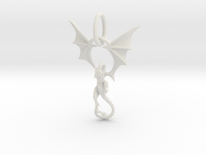 Dragon pendant # 6 in White Natural Versatile Plastic