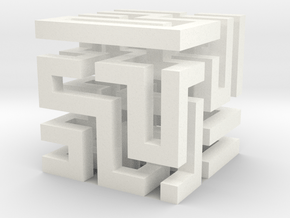 Cube Maze in White Processed Versatile Plastic