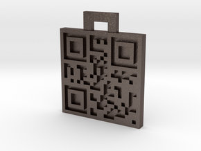 QRCode -- Luis Soto in Polished Bronzed Silver Steel