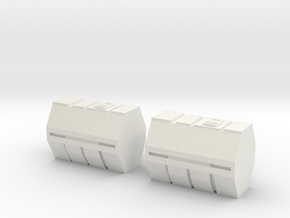 1/87 Scale Medical Containers in White Natural Versatile Plastic