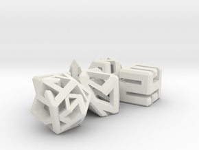 Connect Dice Set in White Natural Versatile Plastic