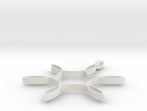 Hexafoil Pendant 1/2-Size in White Natural Versatile Plastic