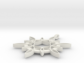 Double Hexafoil Pendant 1/2-Size in White Natural Versatile Plastic