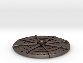Compass Medallion in Polished Bronzed Silver Steel