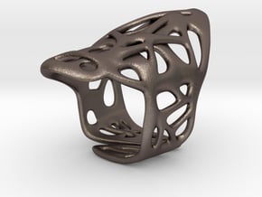 The Weave Ring in Polished Bronzed Silver Steel