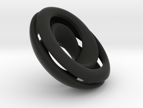 Split Mobius band - 23 mm round in Black Natural Versatile Plastic