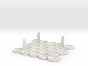 Citadel Bottle Holder 5x5 With Support Pillars in White Natural Versatile Plastic