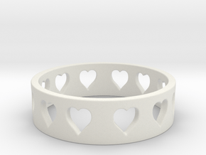 All Hearts Ring Size 7 in White Natural Versatile Plastic