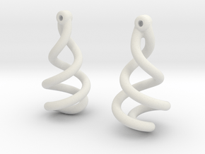 Helixial Circular Ear Rings in White Natural Versatile Plastic