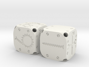 Tinker Dice (Plastic) in White Natural Versatile Plastic