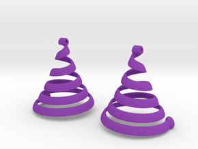 Spiralearring in Purple Processed Versatile Plastic