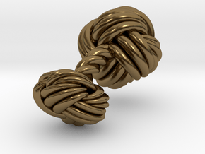Woven Knot Cufflink in Polished Bronze