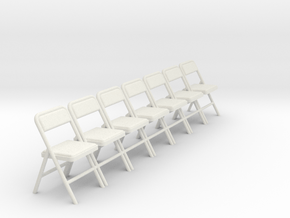 1:24 Group Folding Chairs (Not Full Size) in White Natural Versatile Plastic